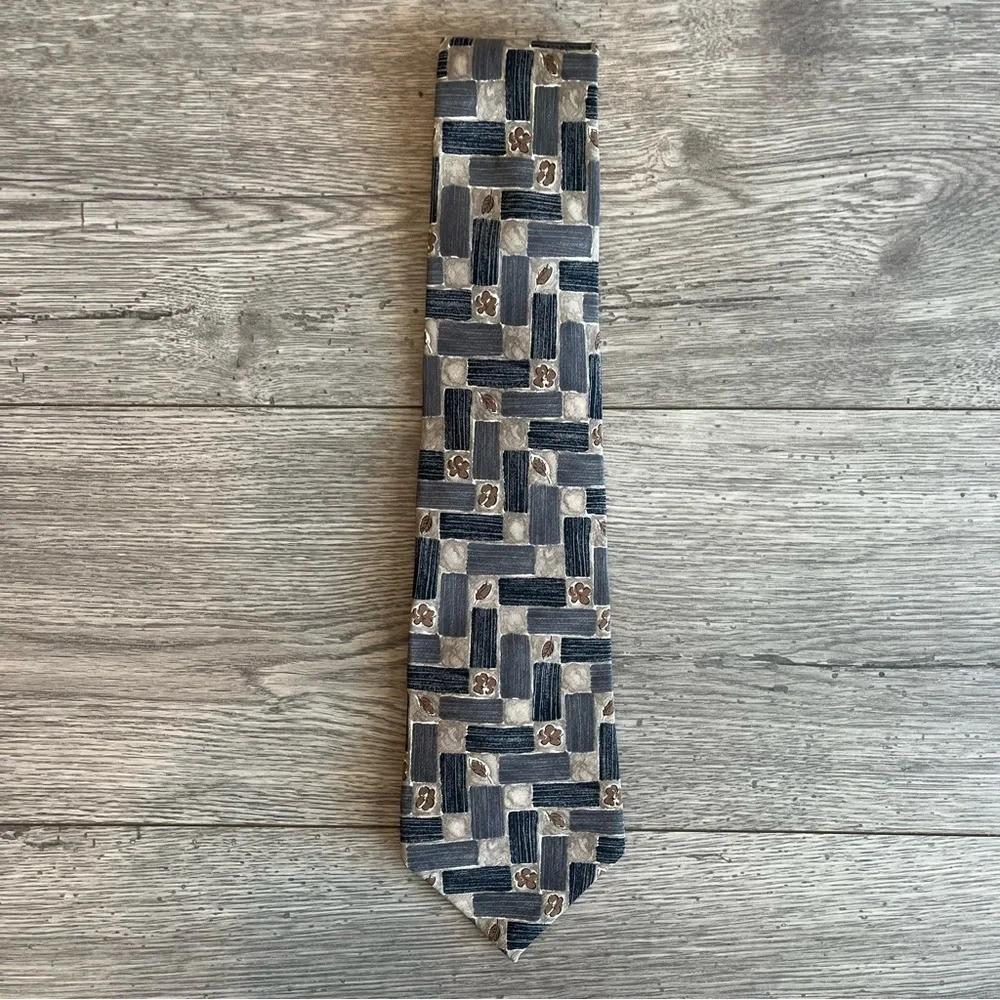 Zylos George Machado Vintage Men’s Neck Tie Geometric Abstract Silk Dressy
